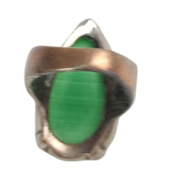 Green Stone Gothic Cocktail Ring Medieval Ring - Picture 3 of 4